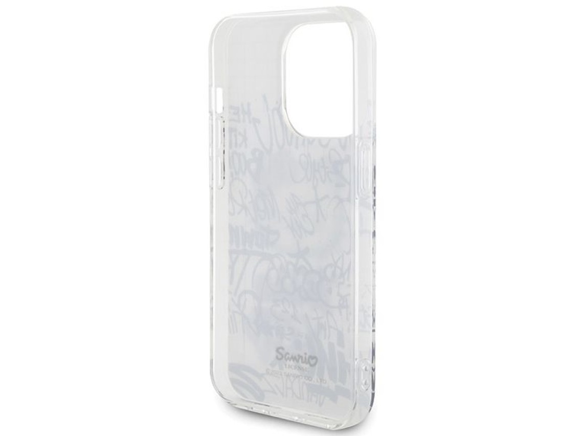 Funda Hello Kitty IML Kitty On Bricks Graffiti para iPhone 14 Pro - blanca