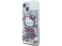 Hello Kitty IML Kitty On Bricks Graffiti case for iPhone 15 - white