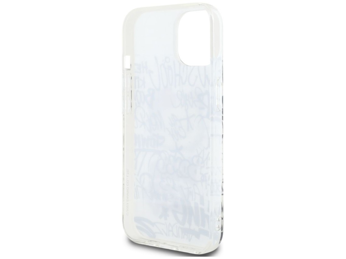 Hello Kitty IML Kitty On Bricks Graffiti case for iPhone 15 - white