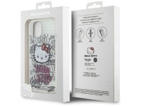 Hello Kitty IML Kitty On Bricks Graffiti case for iPhone 15 - white