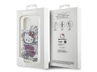 Capa Hello Kitty IML Kitty On Bricks Graffiti para iPhone 15 Pro - branca Capa Hello Kitty IML Kitty On Bricks Graffiti para iPhone 15 Pro - branca
