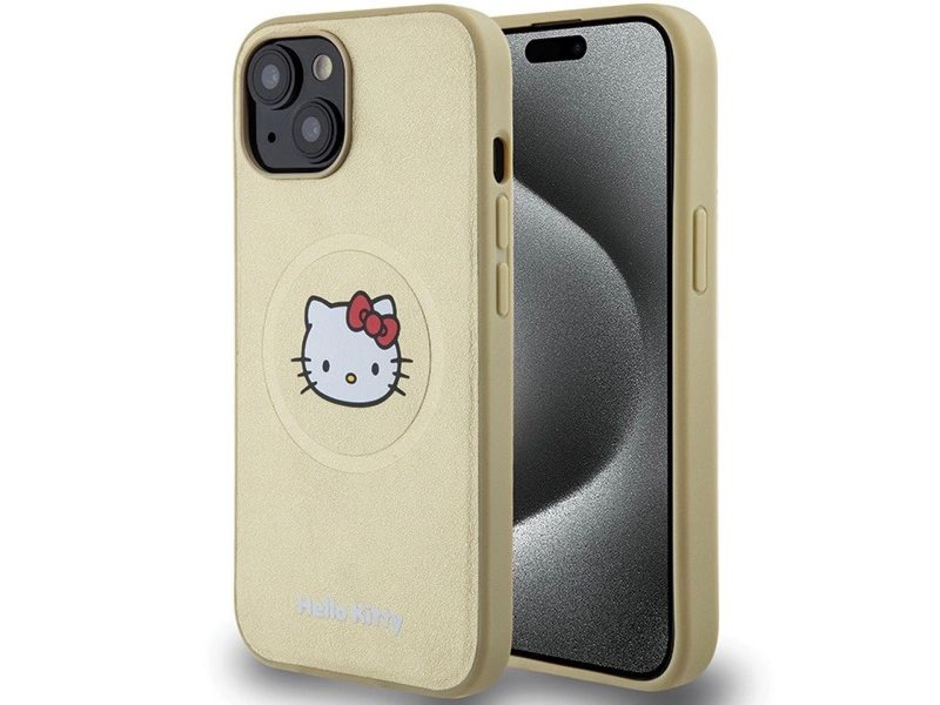 Hello Kitty Leather Kitty Head MagSafe case for iPhone 14 - gold
