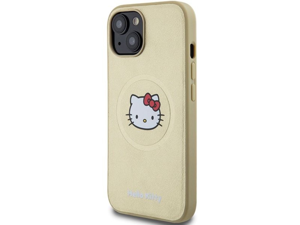 Hello Kitty Leather Kitty Head MagSafe case for iPhone 14 - gold