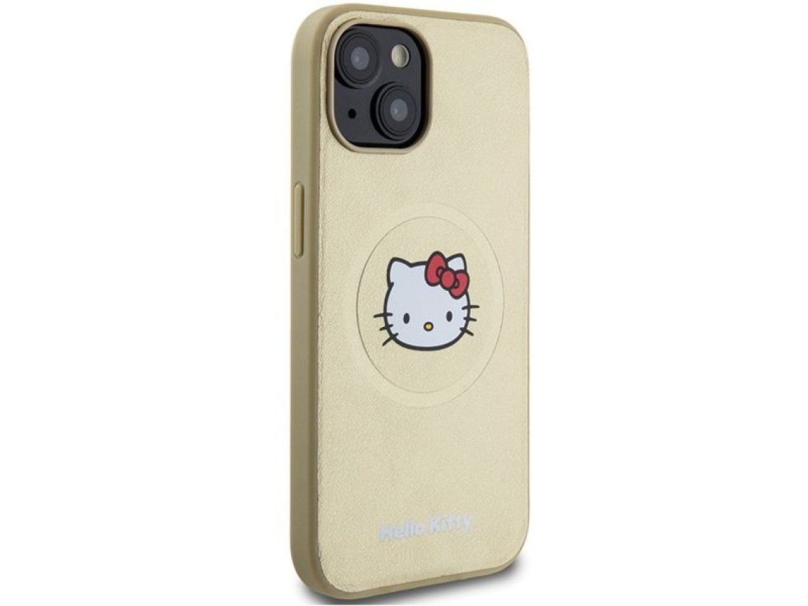 Hello Kitty Leather Kitty Head MagSafe case for iPhone 14 - gold