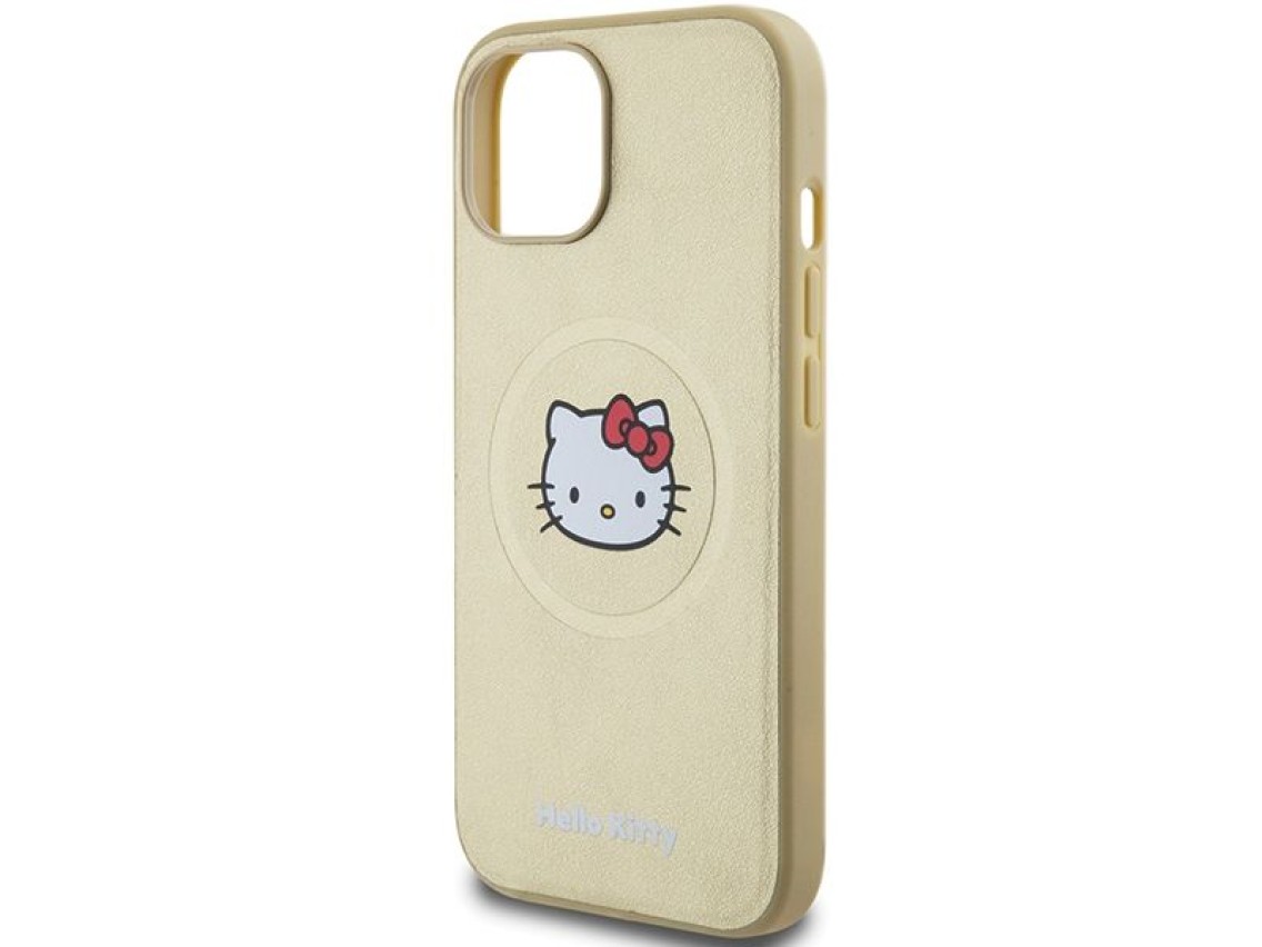 Hello Kitty Leather Kitty Head MagSafe case for iPhone 14 - gold