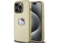Hello Kitty Leather Kitty Head MagSafe case for iPhone 15 Pro Max - gold