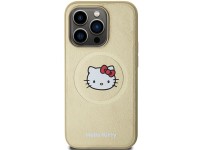 Hello Kitty Leather Kitty Head MagSafe case for iPhone 15 Pro Max - gold
