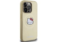 Hello Kitty Leather Kitty Head MagSafe case for iPhone 15 Pro Max - gold