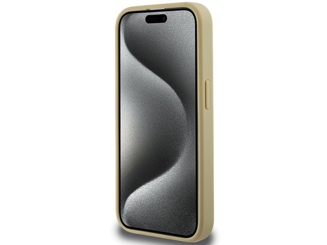 Hello Kitty Leather Kitty Head MagSafe case for iPhone 15 Pro Max - gold
