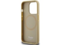Hello Kitty Leather Kitty Head MagSafe case for iPhone 15 Pro Max - gold