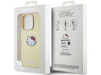 Hello Kitty Leather Kitty Head MagSafe case for iPhone 15 Pro Max - gold