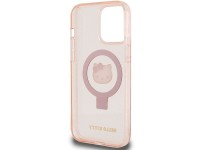 Hello Kitty Ring Stand Glitter Electrop Logo MagSafe Case for iPhone 15 Pro Max - Pink