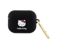 Funda de silicona 3D con cabeza de Hello Kitty para AirPods Pro - negra