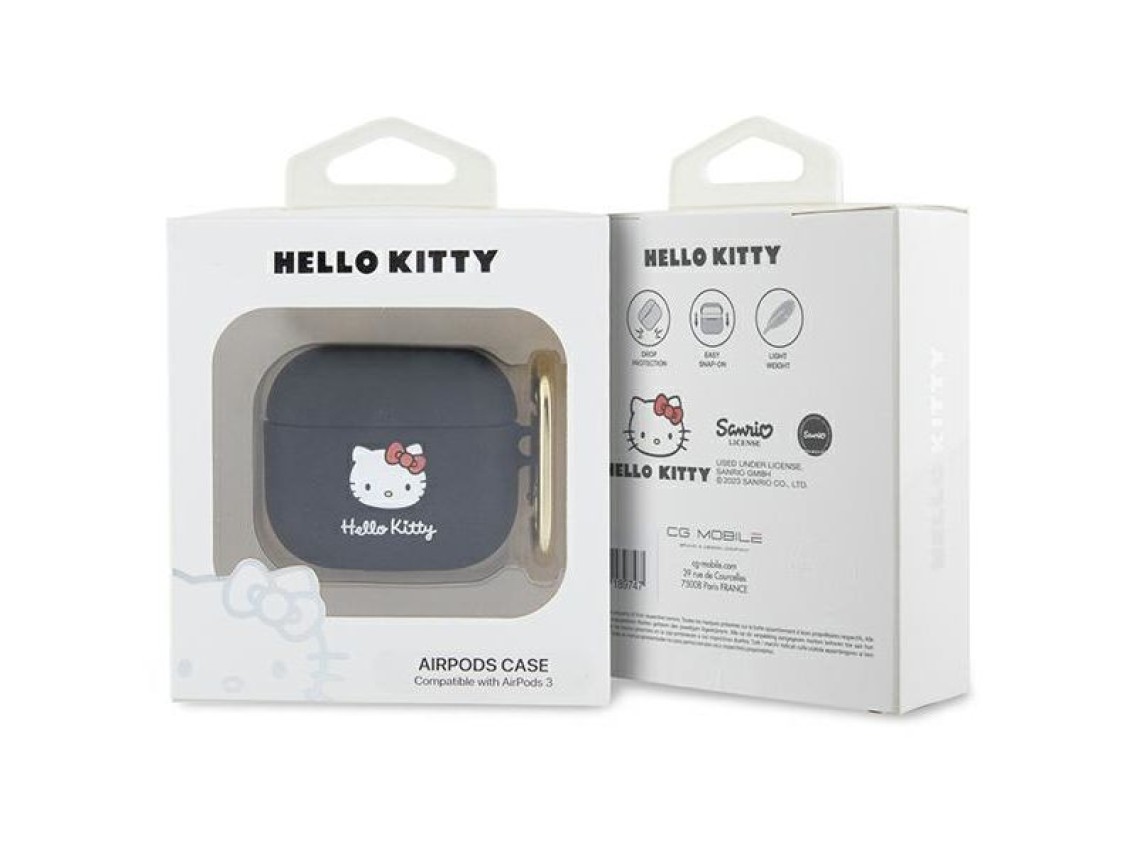 Hello Kitty Silicone 3D Kitty Head case for AirPods 3 - black