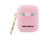 Capa de silicone 3D com a cabe�a da Hello Kitty para AirPods 1/2 - rosa