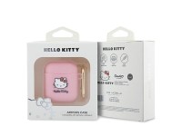 Capa de silicone 3D com a cabe�a da Hello Kitty para AirPods 1/2 - rosa