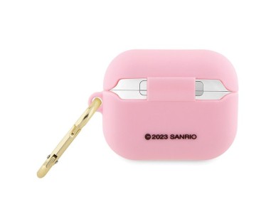 Capa de silicone 3D com a cabeça da Hello Kitty para AirPods Pro - rosa Capa de silicone 3D com a cabeça da Hello Kitty para AirPods Pro - rosa