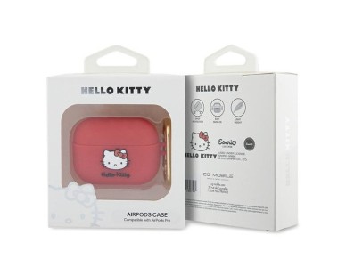 Funda de silicona 3D con cabeza de Hello Kitty para AirPods Pro - fucsia Funda de silicona 3D con cabeza de Hello Kitty para AirPods Pro - fucsia