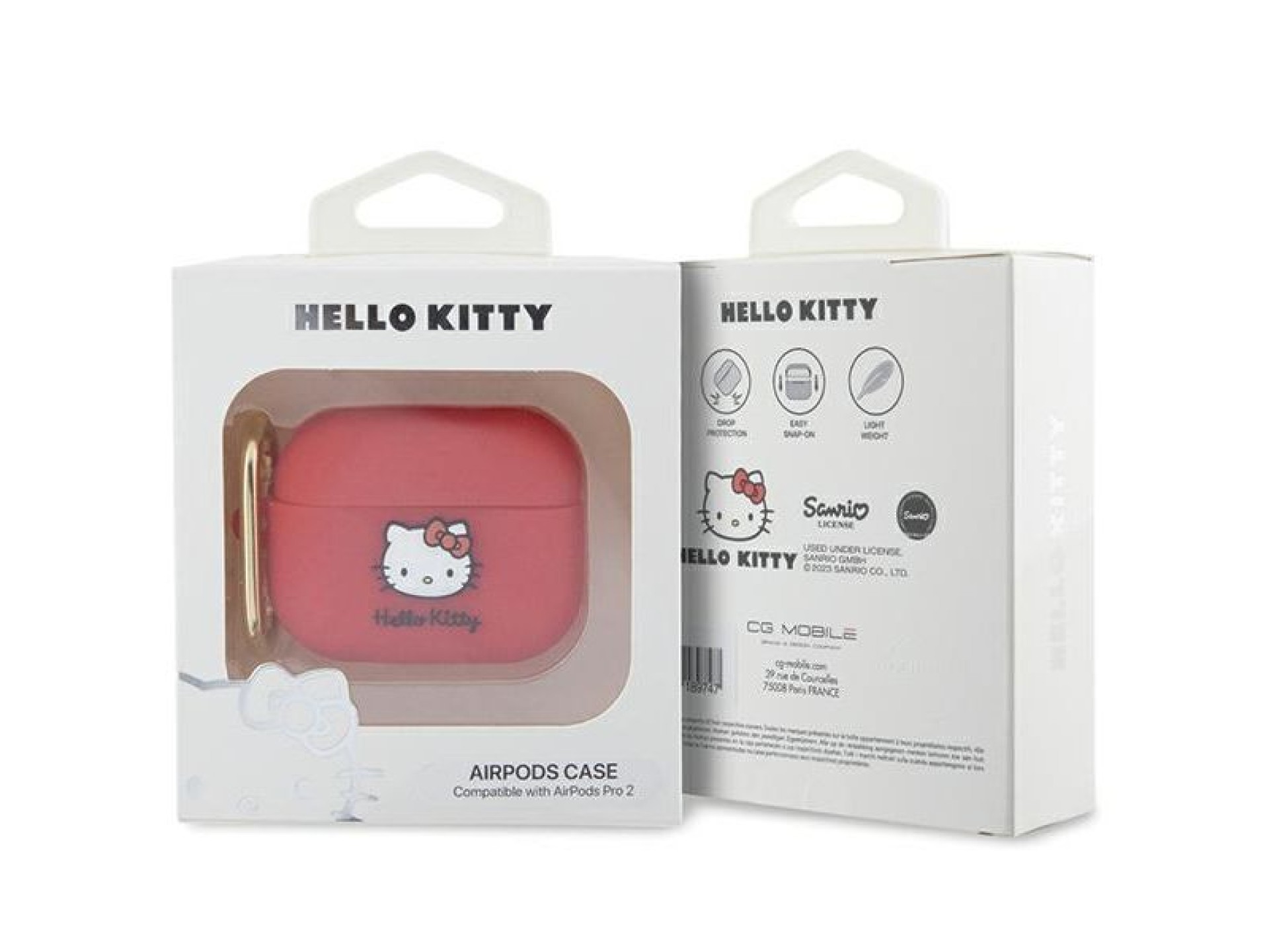 Hello Kitty Silicone 3D Kitty Head case for AirPods Pro 2 (2022/2023) - fuchsia