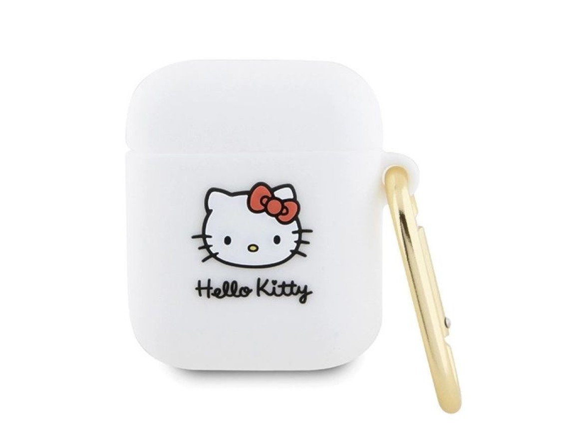 Hello Kitty Silicone 3D Kitty Head case for AirPods 1/2 - white