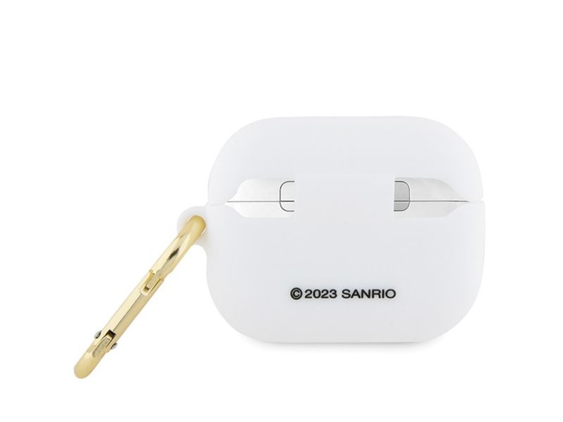 Capa de silicone 3D com a cabeça da Hello Kitty para AirPods Pro - branca