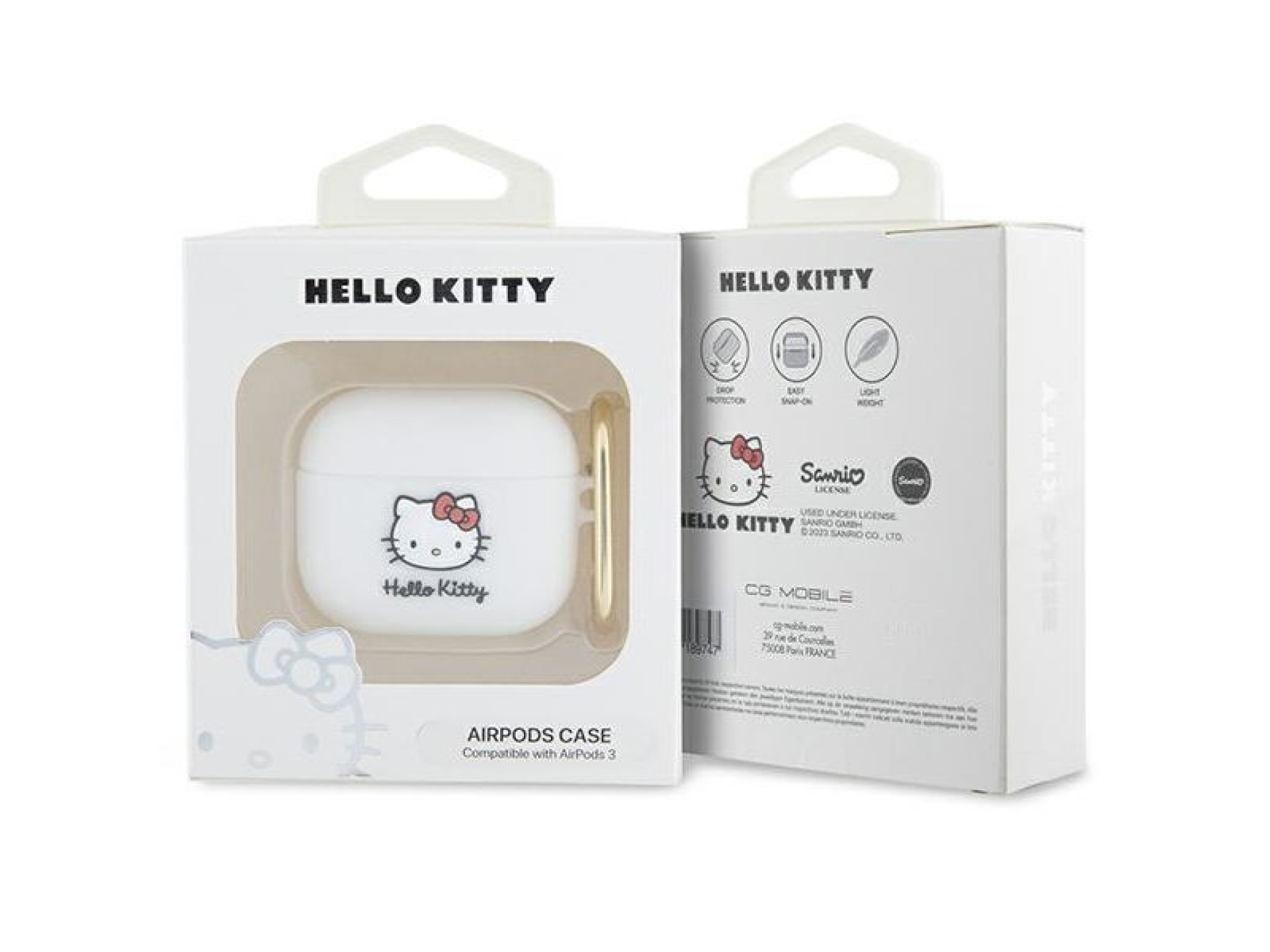 Hello Kitty Silicone 3D Kitty Head case for AirPods 3 - white