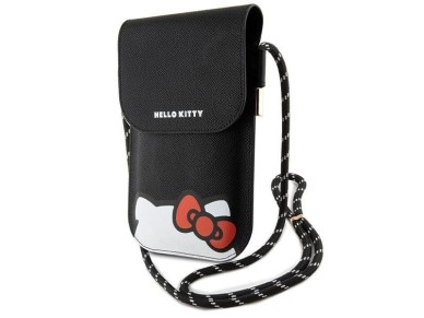 Bolso Hello Kitty de piel con cord�n y dise�o de gatito oculto - negro