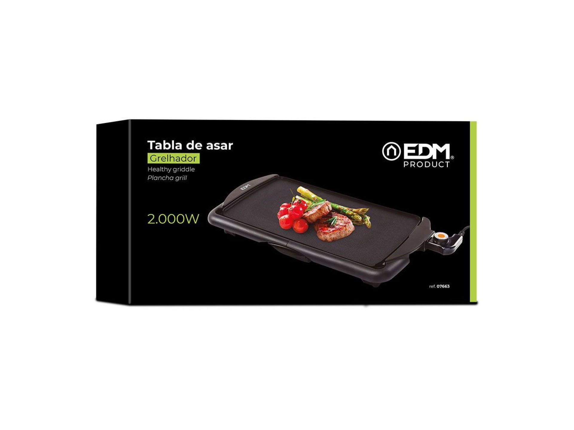 Grill plate 2000 w 645 x 300 x 85 mm