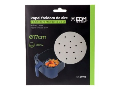 Papel vegetal para air fryer �17cm edm pack 100 uni.