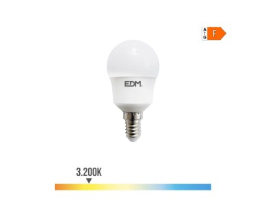 Spherical bulb led e14 8,5w 880lm 3000k warm light �4,5x8,8cm edm