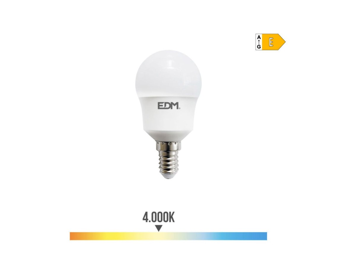 Spherical bulb led e14 8,5w 950lm 4000k day light ø4,5x8,8cm edm