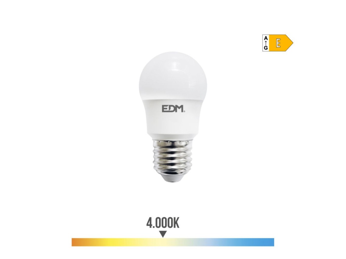 Spherical bulb led e27 8,5w 950lm 4000k day light ø4,5x8,6cm edm