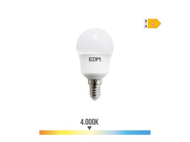 Bombilla esferica led e14 8,5 w 950 lm 4000 k luz dia �4,5 x 8,8 cm