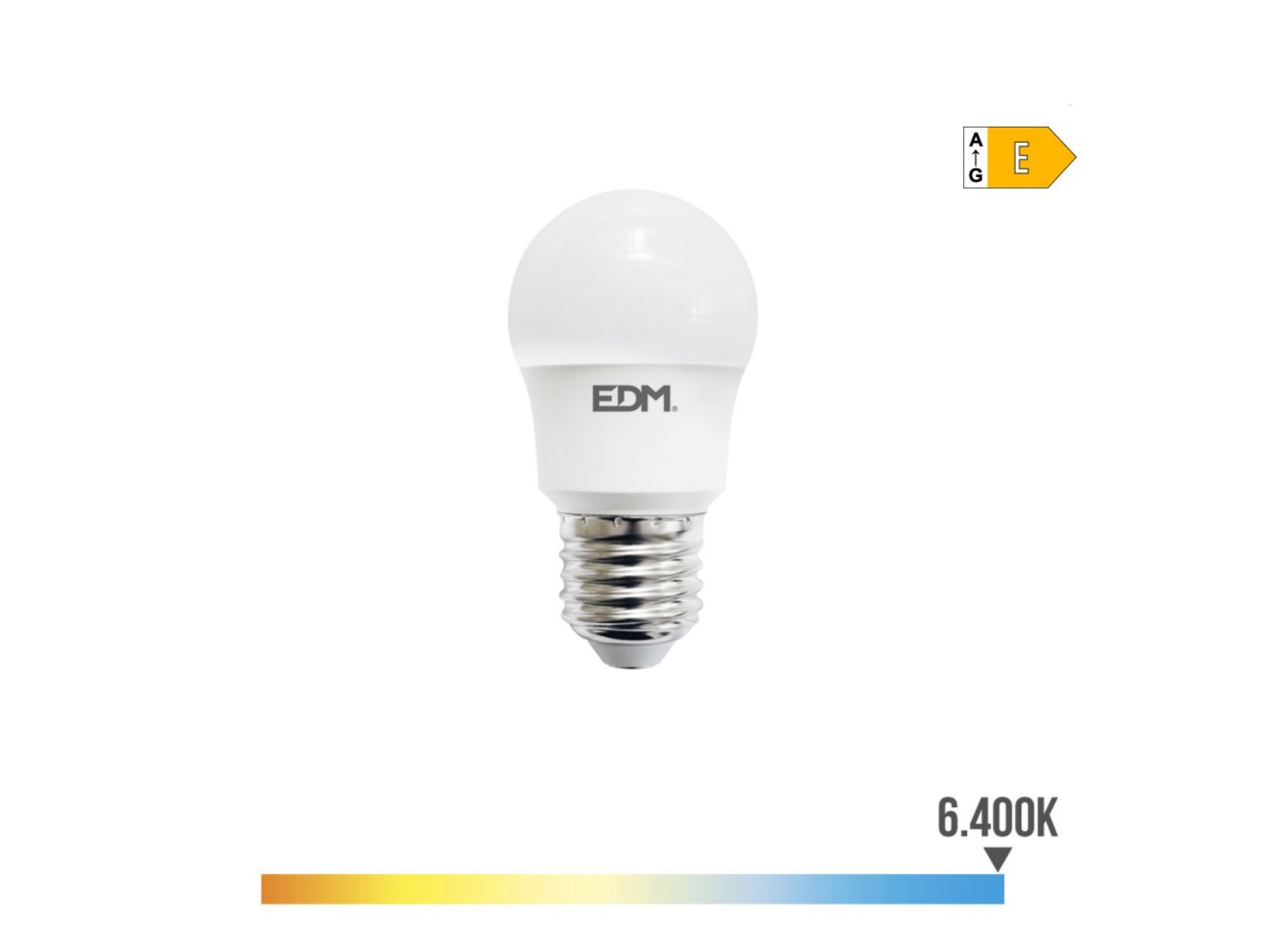 Spherical led bulb e27 8,5w 1000lm 6400k cold light ø4,5x8,6cm edm