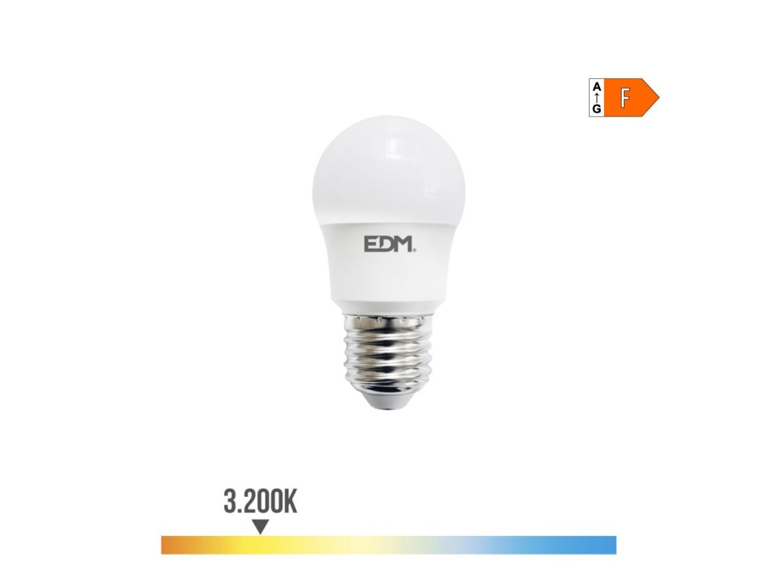 Lâmpada esférica led e27 8,5w 880lm 3000k luz quente ø4,5x8,6cm edm