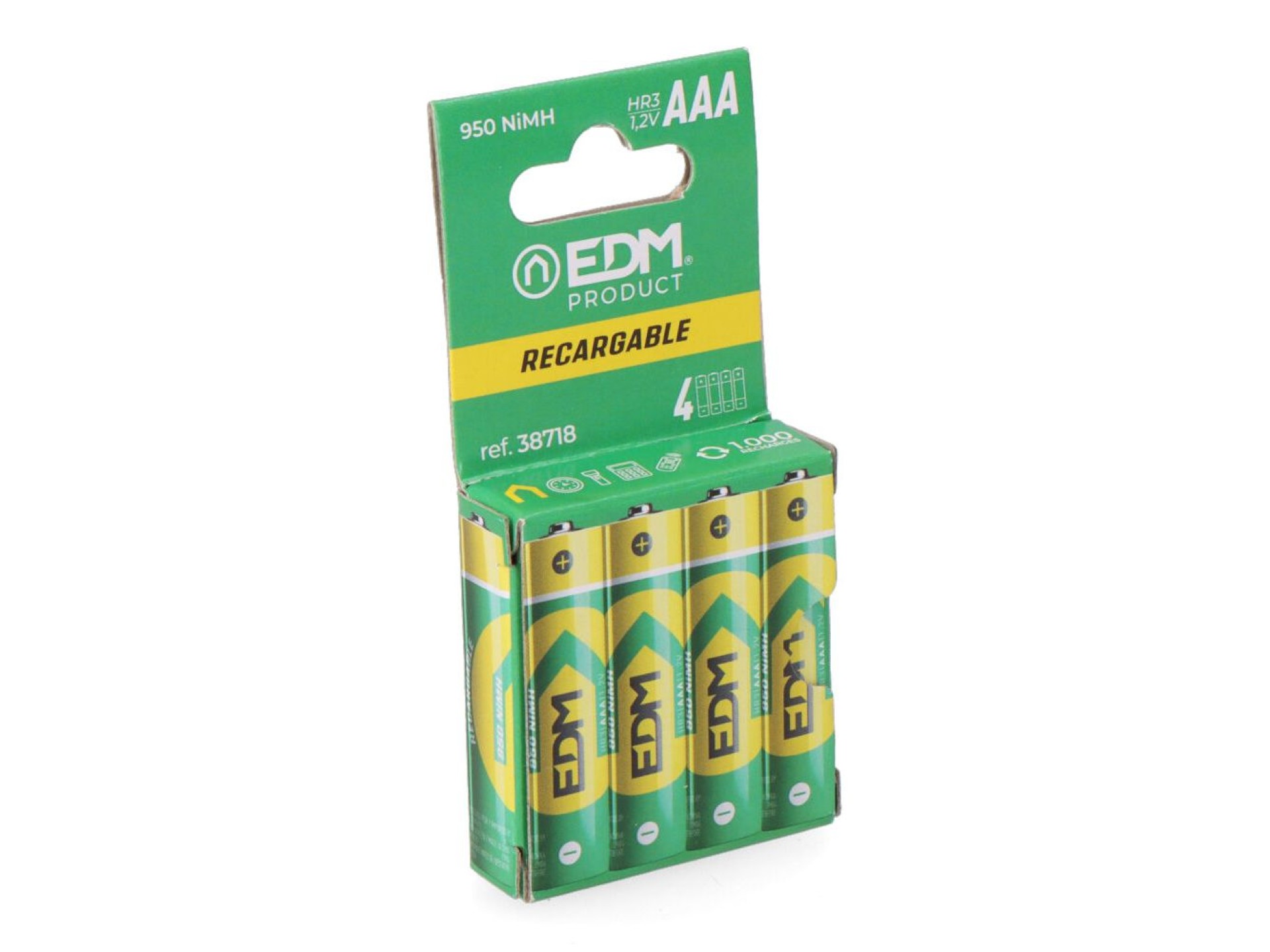 Rechargeable battery eco-series aaa - hr03 950ma, ø10,5 x 44,5 mm, 4 units