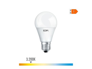 Standard led bulb e27 17w 1800lm 3200k warm light ø6,5x12,5cm edm Standard led bulb e27 17w 1800lm 3200k warm light ø6,5x12,5cm edm