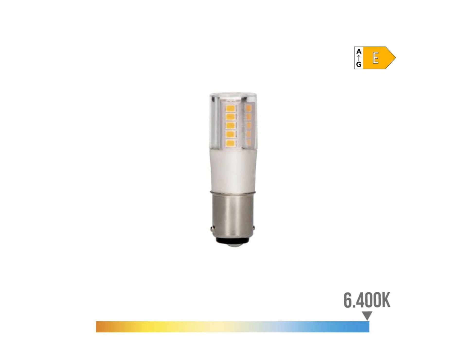 Led bayonet bulb b15d 5,5w 700lm 6400k cold light ø17x57mm edm