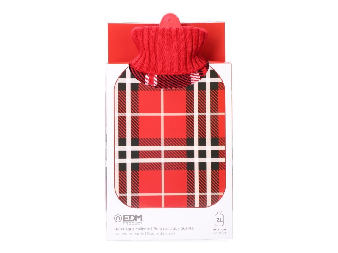 Bolsa de agua caliente 2 l modelo clásico escoces rojo