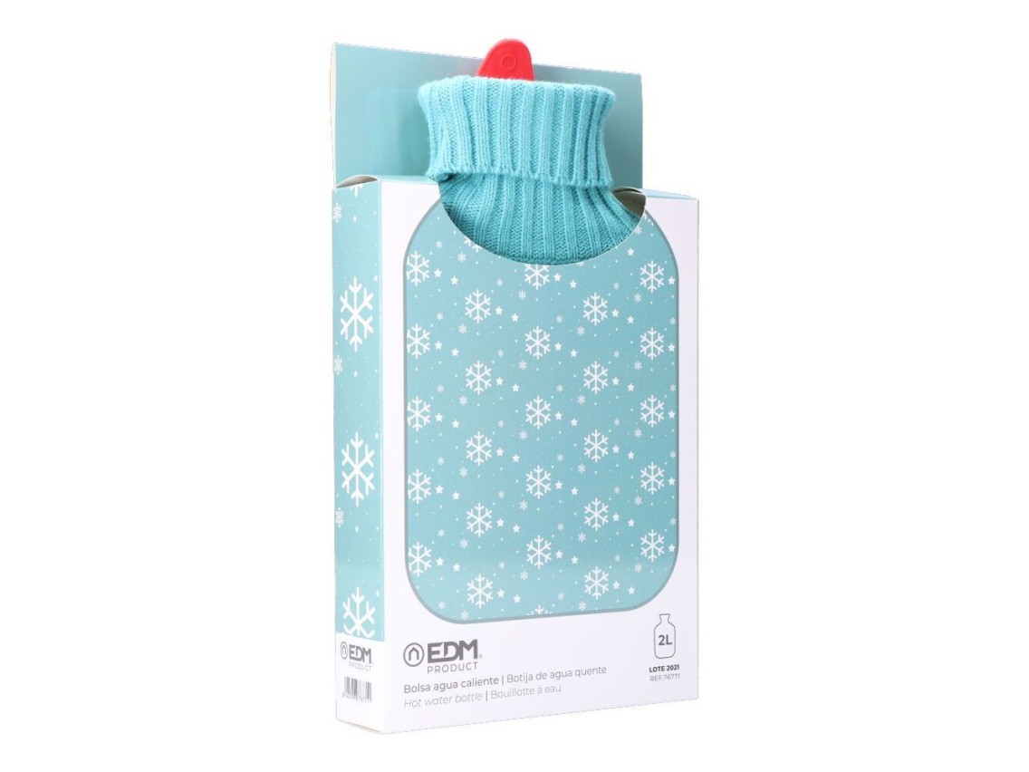 Hot water bag 2 l blue model white flakes