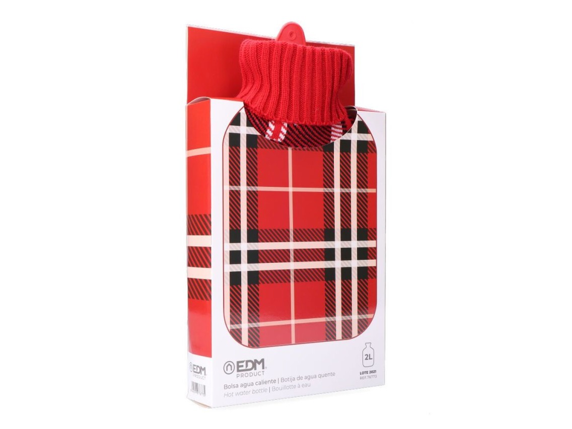 Bolsa de agua caliente 2 l modelo clásico escoces rojo