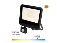 Foco proyector led con sensor de presencia 50 w 4000 lm 6400 k luz fr�a 23,8 x 4,5 x 19,2 cm