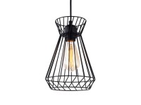 Candeeiro de teto metálico e27 60w cor preto ø19x26x130cm edm Candeeiro de teto metálico e27 60w cor preto ø19x26x130cm edm
