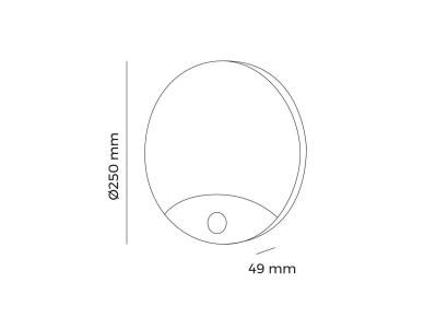 Candeeiro de parede redondo exterior led 13w 1850lm 6400k ip44 �25x4,9cm com sensor de movimento edm