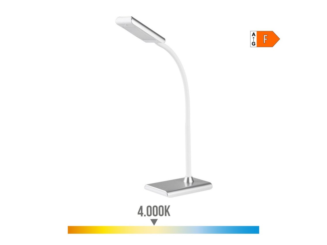 Desk lamp led 7w 400lm 4000k silver color13x9x33cm edm