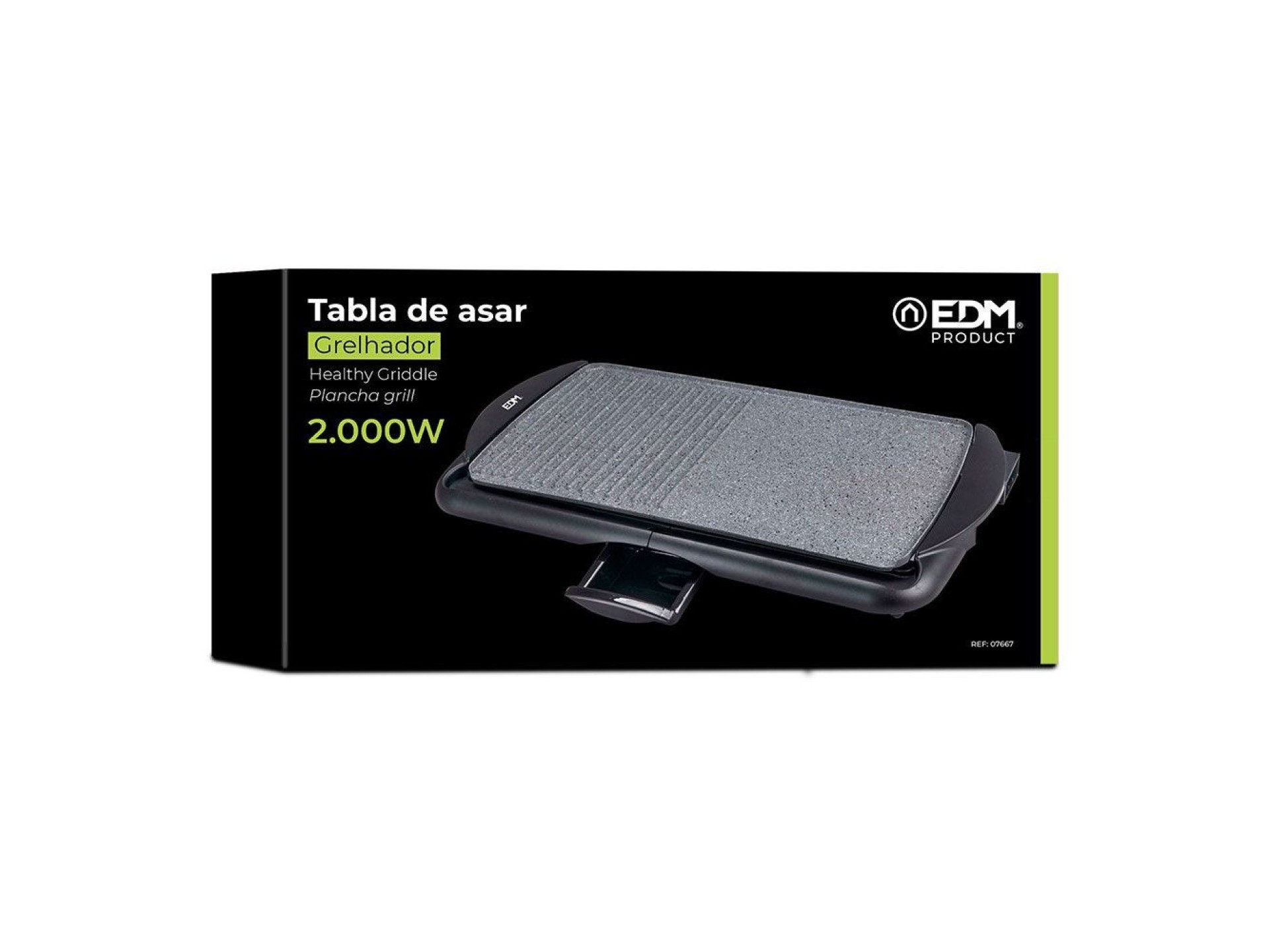 Tabla de asar efecto piedra 2000 w 61,5 x 31 x 8 cm