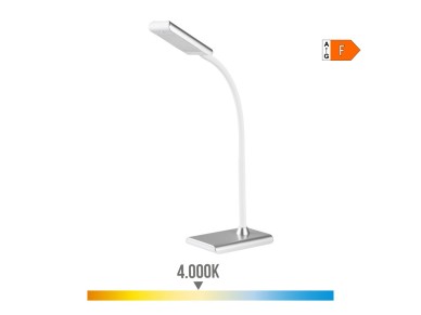 Desk lamp led 7w 400lm 4000k silver color13x9x33cm edm