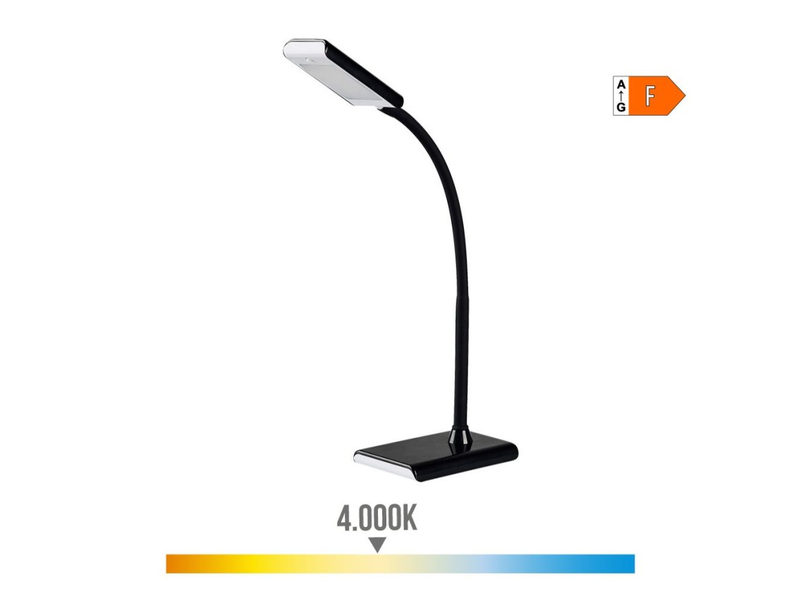Flexo led 7 w 400 lm 4000 k color negro 13 x 9 x 33 cm