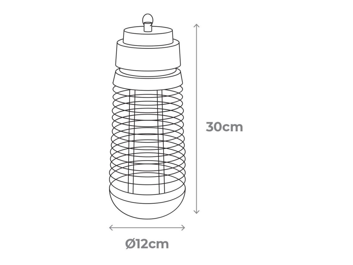 Electric insect killer 1 x 6 w, black, 25 m², ø12 x 30 cm