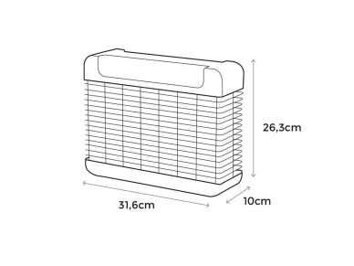 Mata insectos profesional electr�nico con led, color negro, 10w, 100 m�, 31,6 x 10 x 26,3 cm